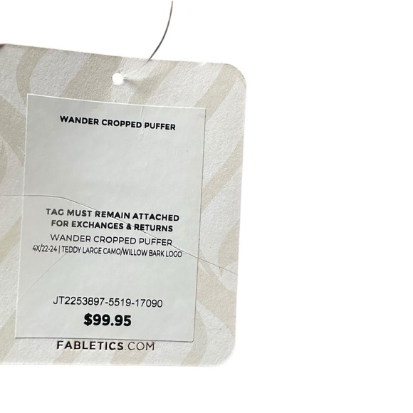 Fabletics Wander Cropped Puffer Jacket Camo Willow Bark  Plus Size 4XL NWT - Picture 9 of 13